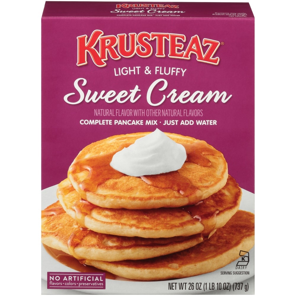 slide 1 of 1, Krusteaz Light & Fluffy Sweat Cream Pancake Mix, 28 oz