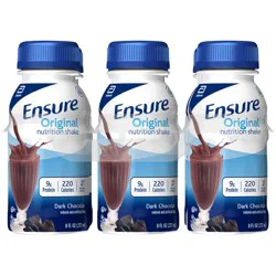 Ensure Original Nutrition Shake with 9 grams of protein, Meal Replacement Shakes, Dark Chocolate, 8 fl oz, 6 Count