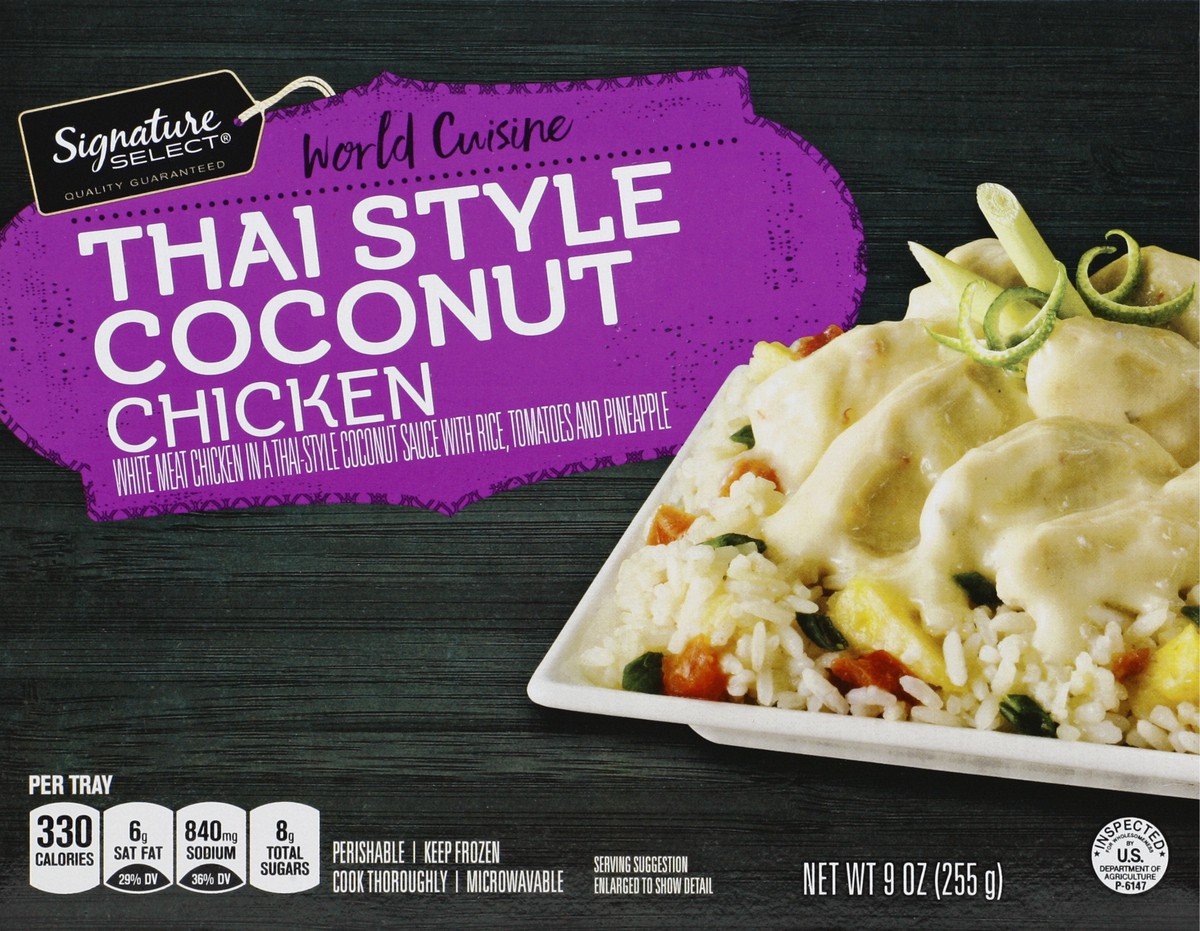 slide 2 of 9, Signature Select World Cuisine Thai Style Coconut Chicken 9 oz, 9 oz