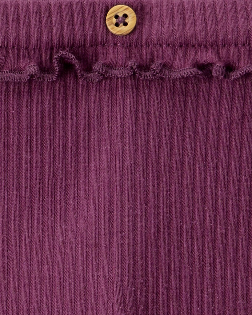 slide 4 of 4, Carter's Carters Baby Girl 2-Pack Ruffle Waist Rib Pants - Purple Purple 9M, 1 ct