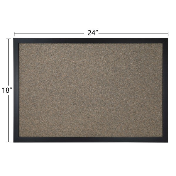slide 2 of 4, FORAY Cork Board Tan Cork, Black Décor Frame, 18 in x 24 in