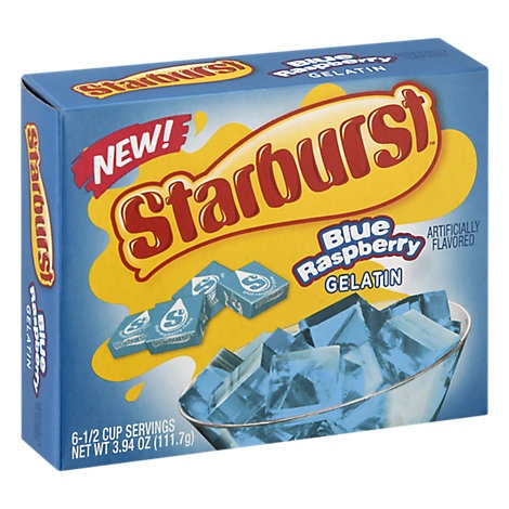 slide 1 of 1, Starburst Gelatin-Blue Raspberry 6 Serve, 3.94 oz