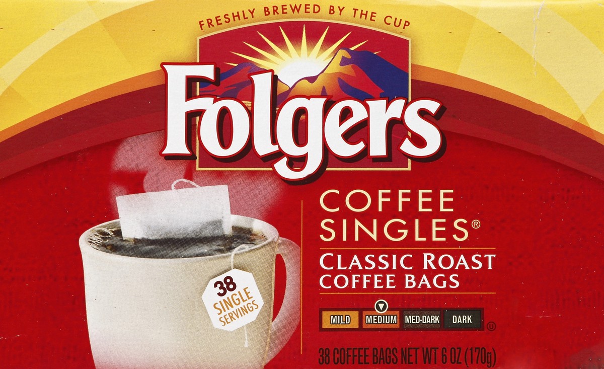 slide 1 of 6, Folgers Coffee Singles - 38 ct, 38 ct