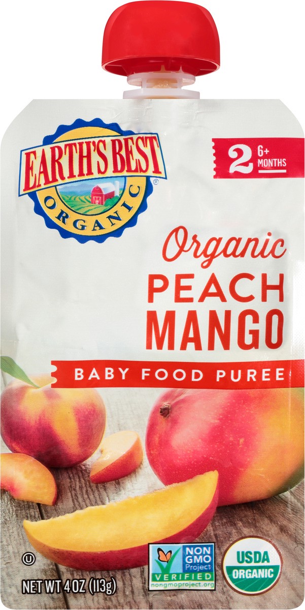 slide 7 of 10, Earth's Best Peach Mango Baby Food Puree, 4.2 oz