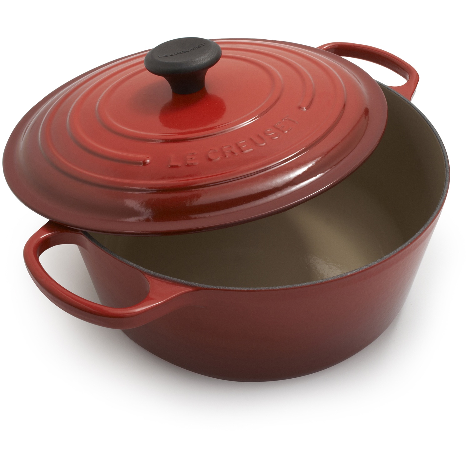 slide 1 of 1, Le Creuset Signature Round Dutch Oven, Cerise, 7.25 qt