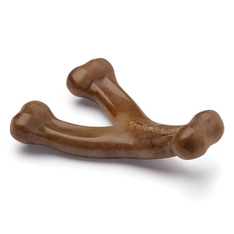slide 3 of 6, Benebone Wishbone Dog Chew Toy - Bacon - S, 1 ct