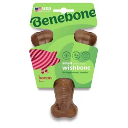 Benebone Wishbone Dog Chew Toy - Bacon - S