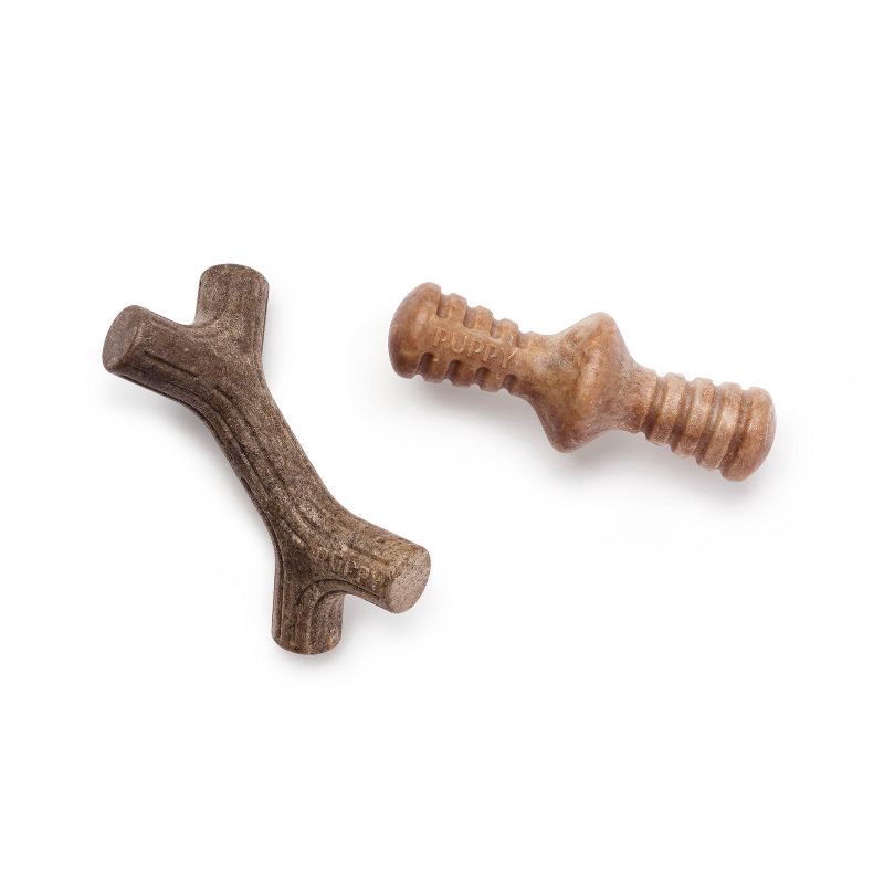 slide 2 of 7, Benebone Puppy Pack Dog Chew Toys - Maple Wood/Bacon - XS - 2pk, 2 ct