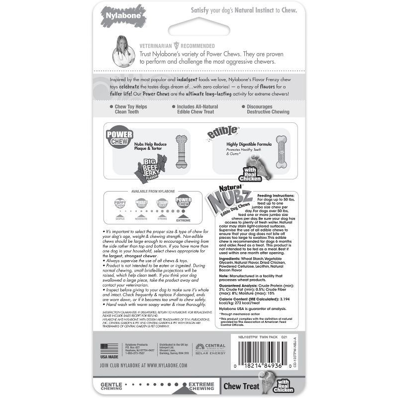 slide 4 of 5, Nylabone Dental Wolf Twin Dog Toy Set - M, 1 ct