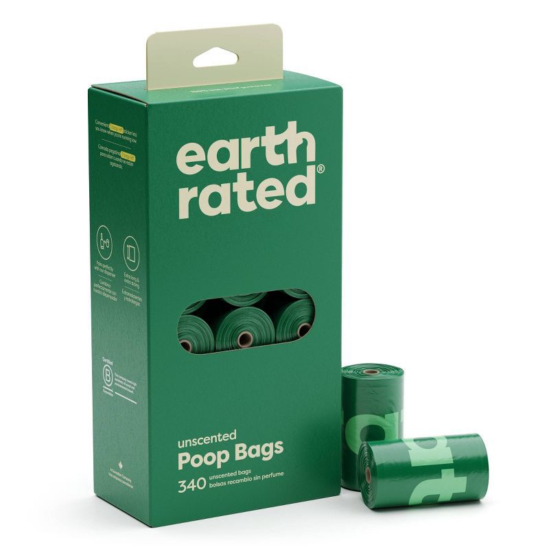 slide 1 of 6, Earth Rated Unscented Dog Waste Disposal Bags Refill Rolls - 340ct, 340 ct
