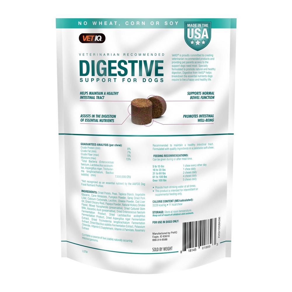 slide 2 of 2, VetIQ Digestive Chewable Supplement For Dogs - Smoked Flavor - 90ct, 90 ct