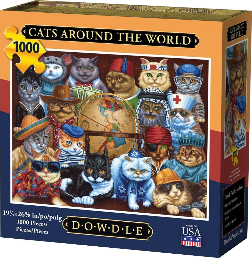 slide 1 of 1, Dowdle Cats Around The World Jigsaw Puzzle, 1000 ct