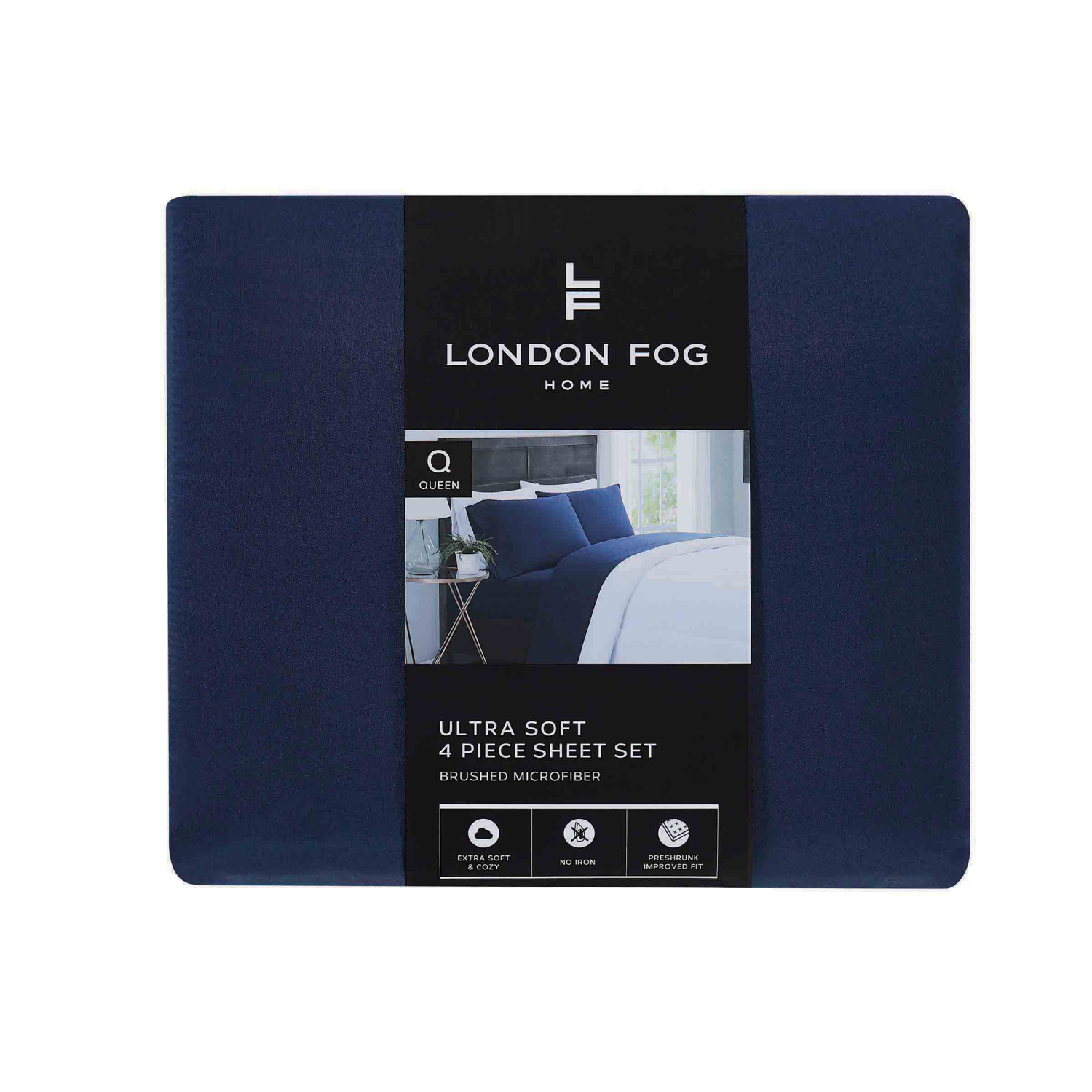 slide 1 of 2, London Fog Medieval Blue Queen Sheet set, Queen Size