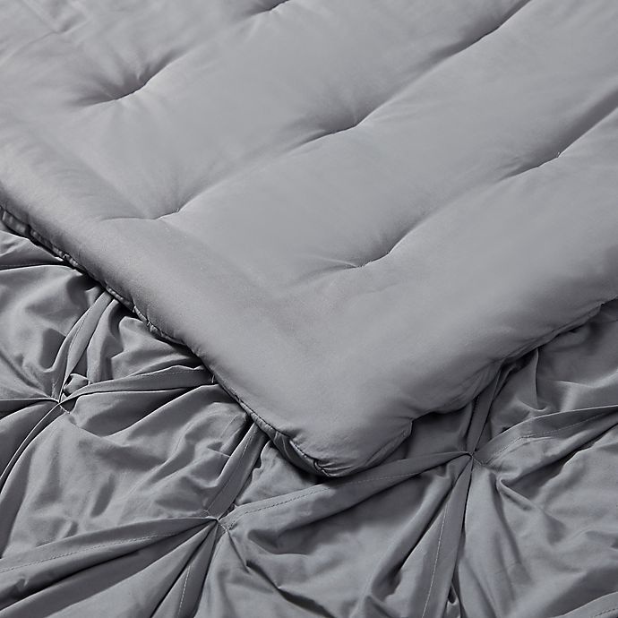 slide 5 of 5, Brooklyn Loom Jackson Pleat Twin XL Comforter Set - Grey, 1 ct