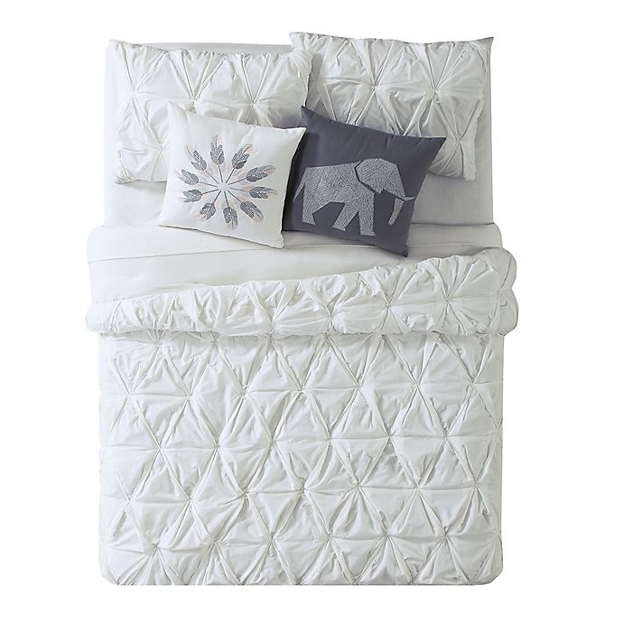 slide 3 of 5, Brooklyn Loom Jackson Pleat King Comforter Set - White, 1 ct