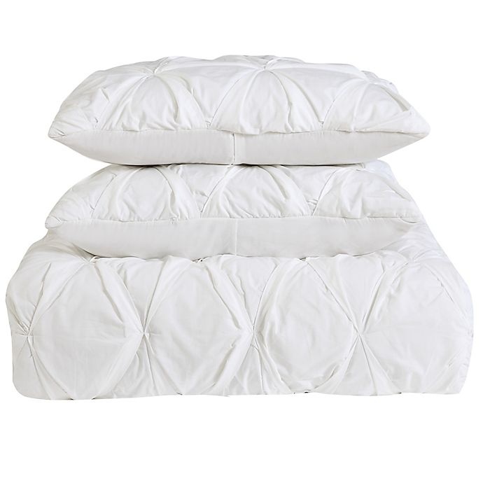 slide 4 of 5, Brooklyn Loom Jackson Pleat King Comforter Set - White, 1 ct