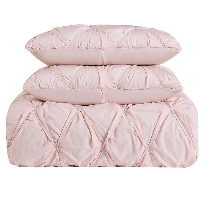 slide 4 of 5, Brooklyn Loom Jackson Pleat Twin Comforter Set - Blush, 1 ct