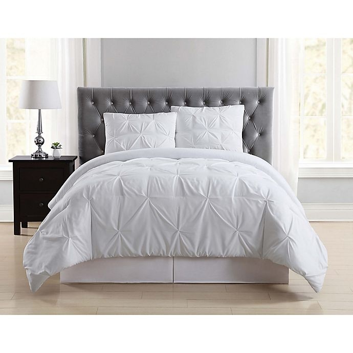 slide 1 of 3, Truly Soft Pleated Full/Queen Comforter Set - White, 3 ct