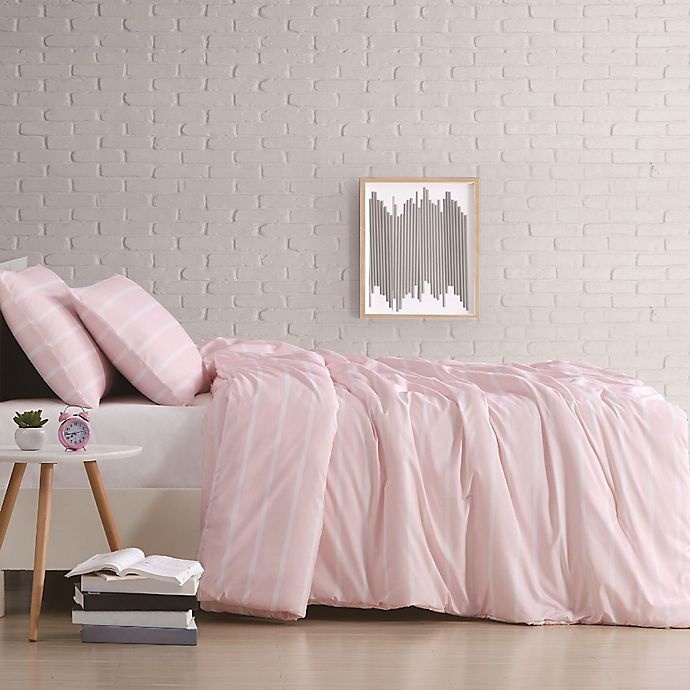 slide 2 of 6, Truly Soft Maddow Stripe Full/Queen Duvet Set - Blush, 3 ct