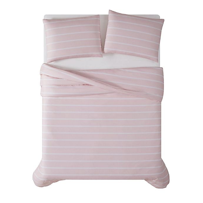 slide 3 of 6, Truly Soft Maddow Stripe Full/Queen Duvet Set - Blush, 3 ct