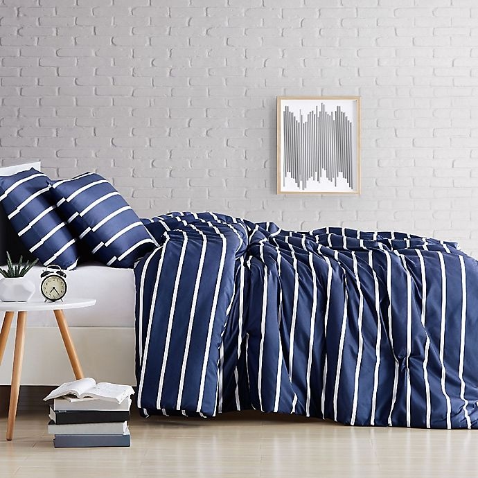 slide 5 of 6, Truly Soft Maddow Stripe Full/Queen Comforter Set - Navy, 3 ct