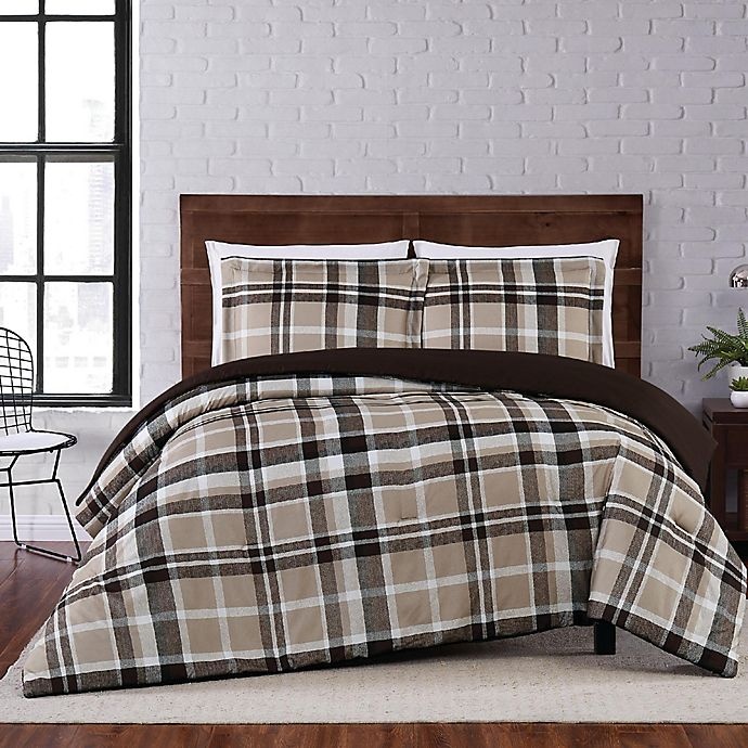 slide 1 of 1, Truly Soft Paulette Plaid Twin XL Comforter Set - Taupe, 2 ct