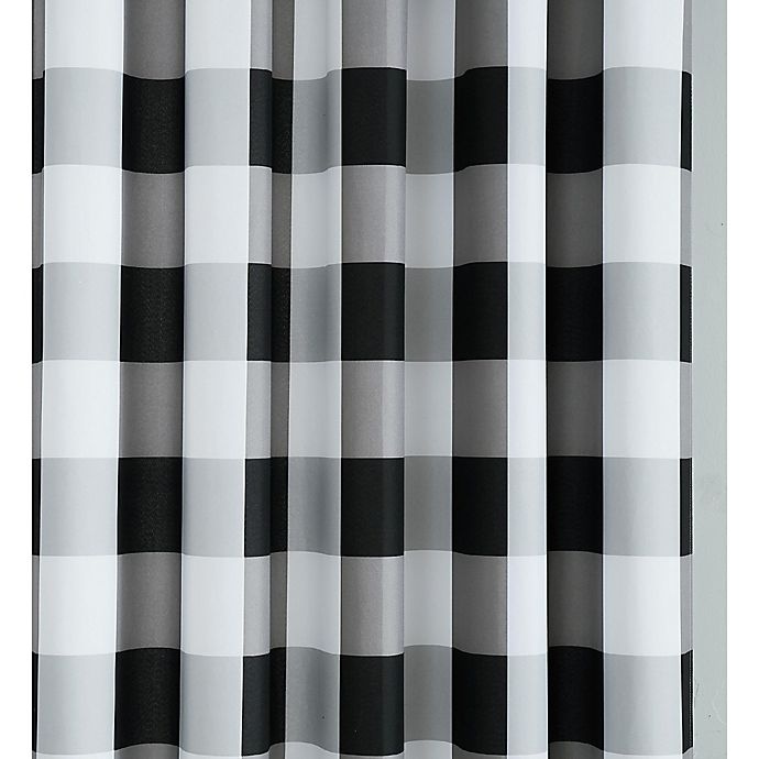 slide 2 of 2, Truly Soft Buffalo Plaid 84-Inch Rod Pocket Window Curtain Panels - Black, 2 ct