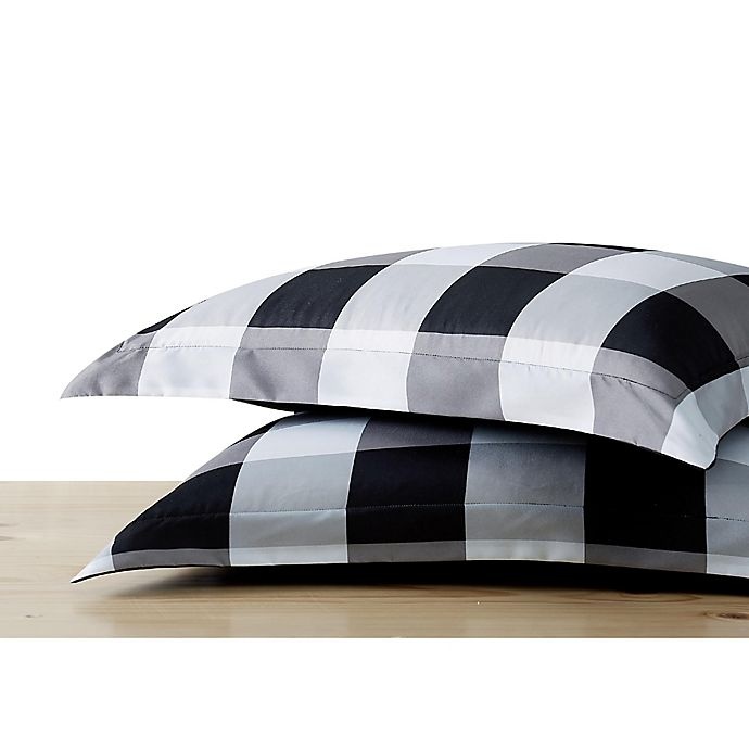 slide 2 of 3, Truly Soft Buffalo Check Full/Queen Duvet Cover Set - Black, 3 ct