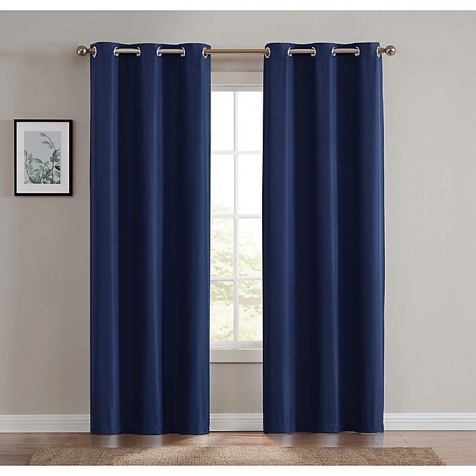 slide 1 of 5, Truly Soft 84-Inch Grommet Blackout Window Curtain Panels - Navy, 2 ct