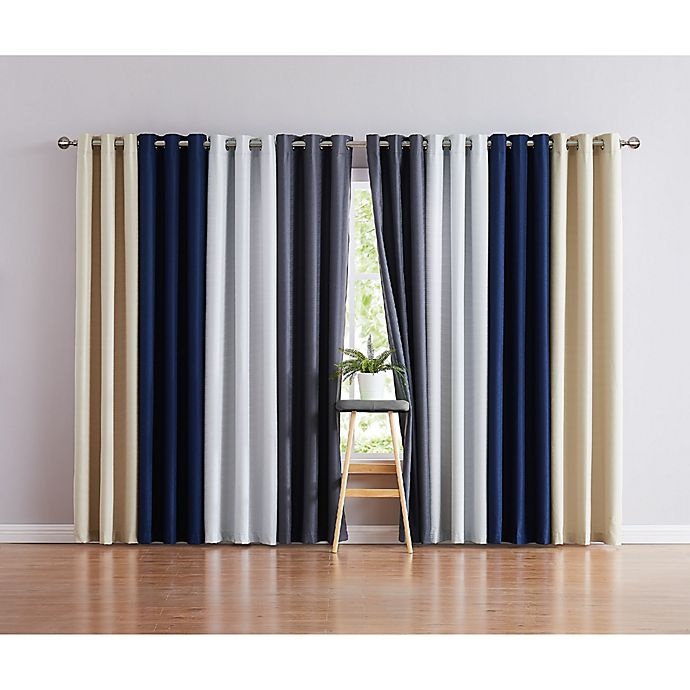 slide 5 of 5, Truly Soft 84-Inch Grommet Blackout Window Curtain Panels - Navy, 2 ct