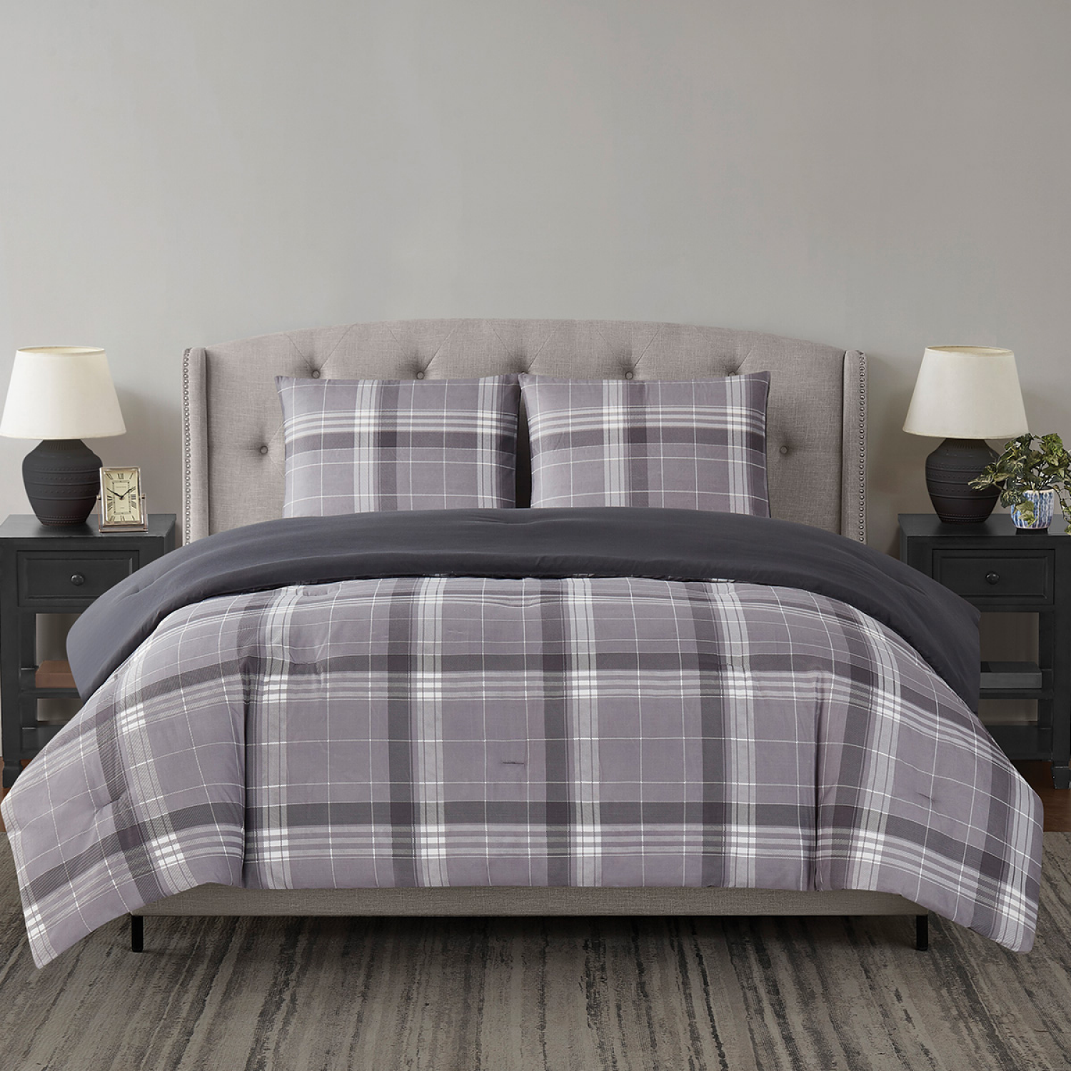 slide 2 of 2, London Fog Comforter Set, Full/Queen, Ivan Plaid, 3 ct