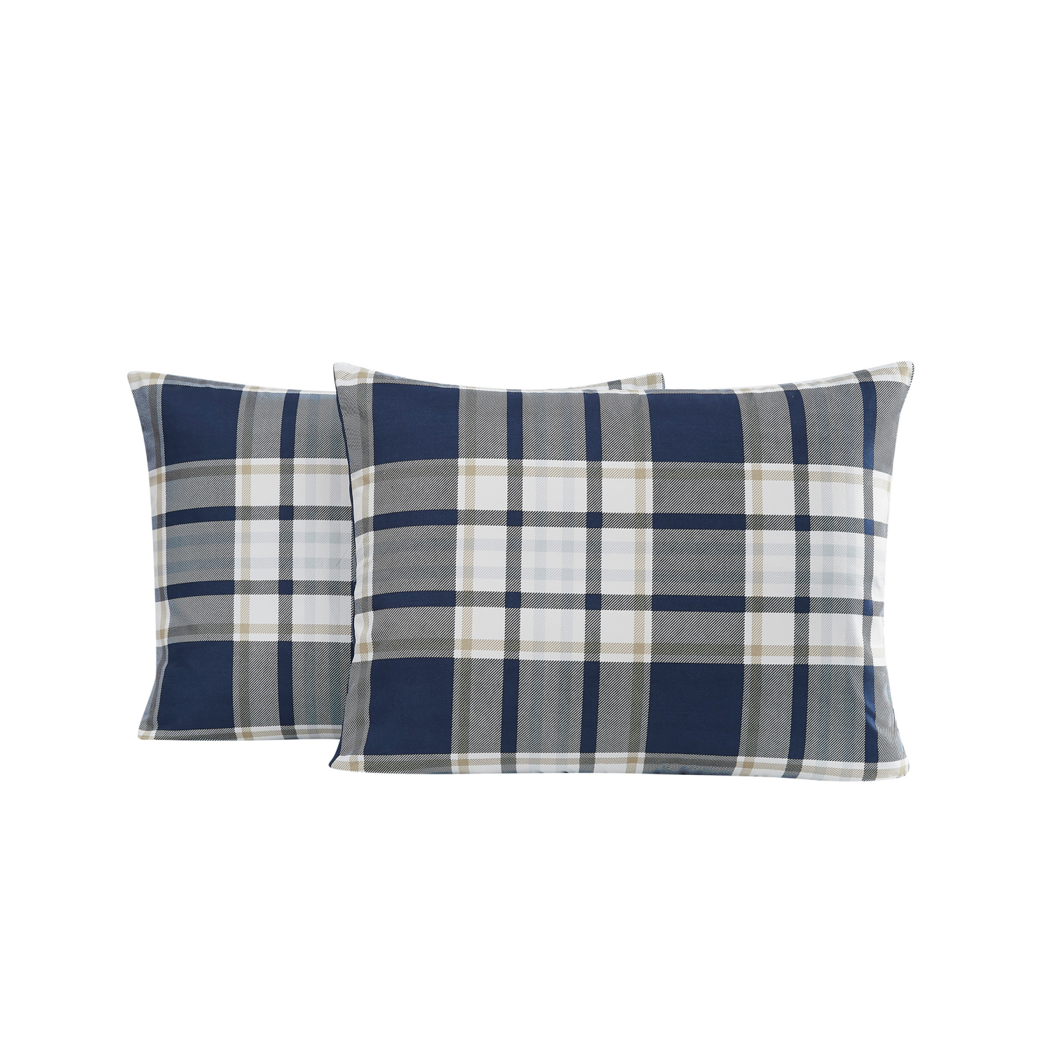 slide 5 of 5, London Fog 3pc Comforter Set F/Q Navy Plaid, 3 ct