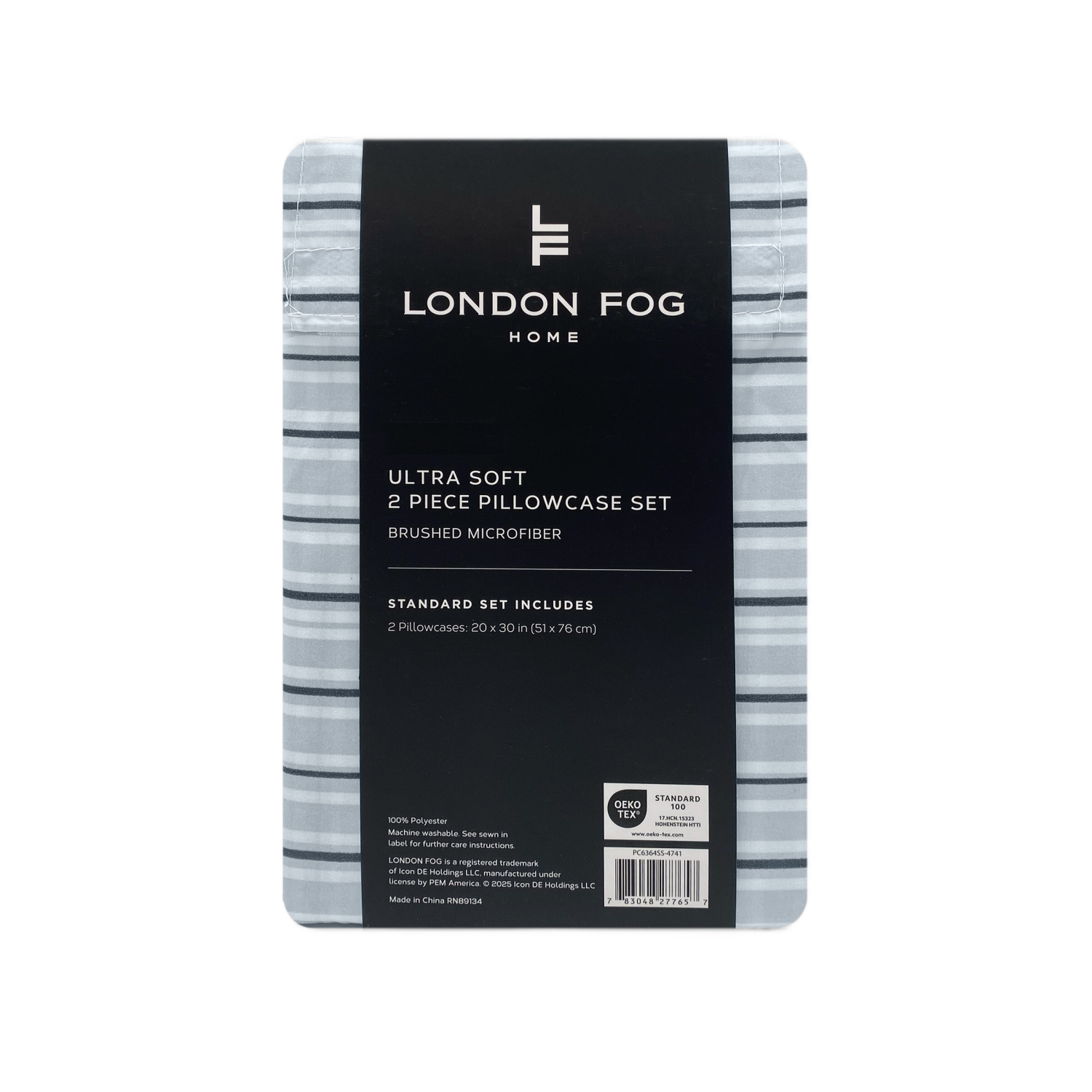 slide 2 of 4, London Fog Ultra Soft Pillowcase, Standard, 2pk, Edna Blue, 2 ct