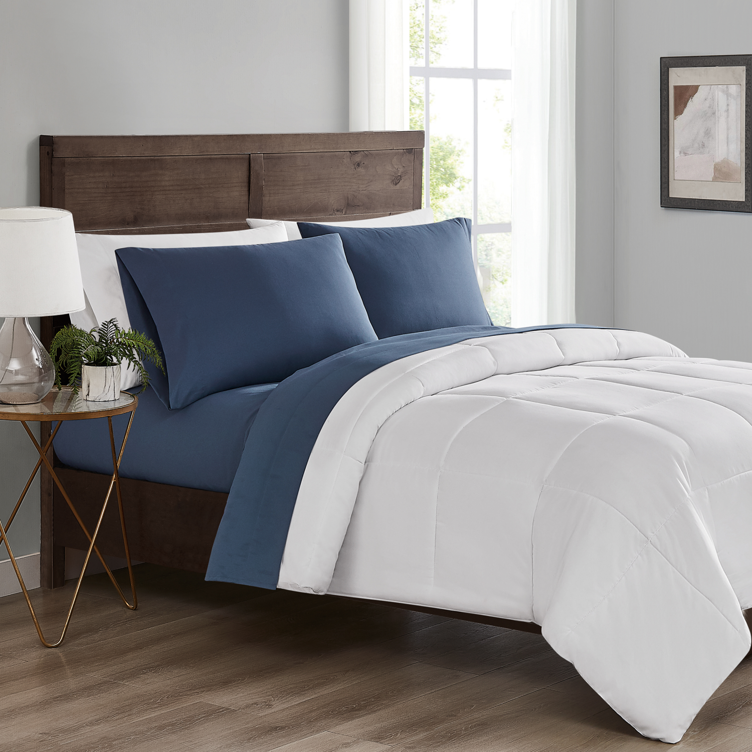 slide 3 of 4, London Fog Ultra Soft Sheet Set, King, 4 Piece, Vintage Indigo, 4 ct