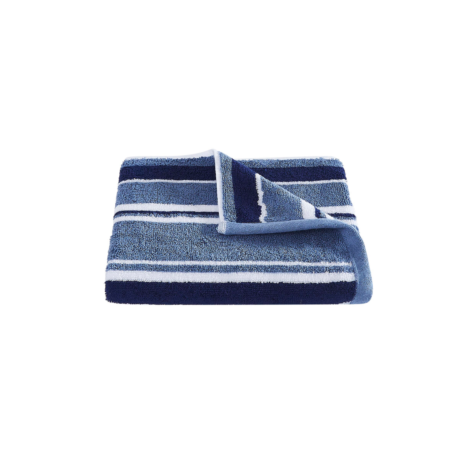 slide 2 of 2, London Fog ,yarn-Dye Stripe Hand Towel, 16x28, 2pk, Blue, 2 ct