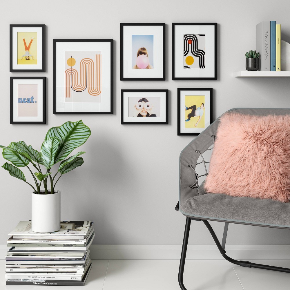 slide 2 of 10, Set of 7 Gallery Frame Set Black - Room Essentials, 1 ct