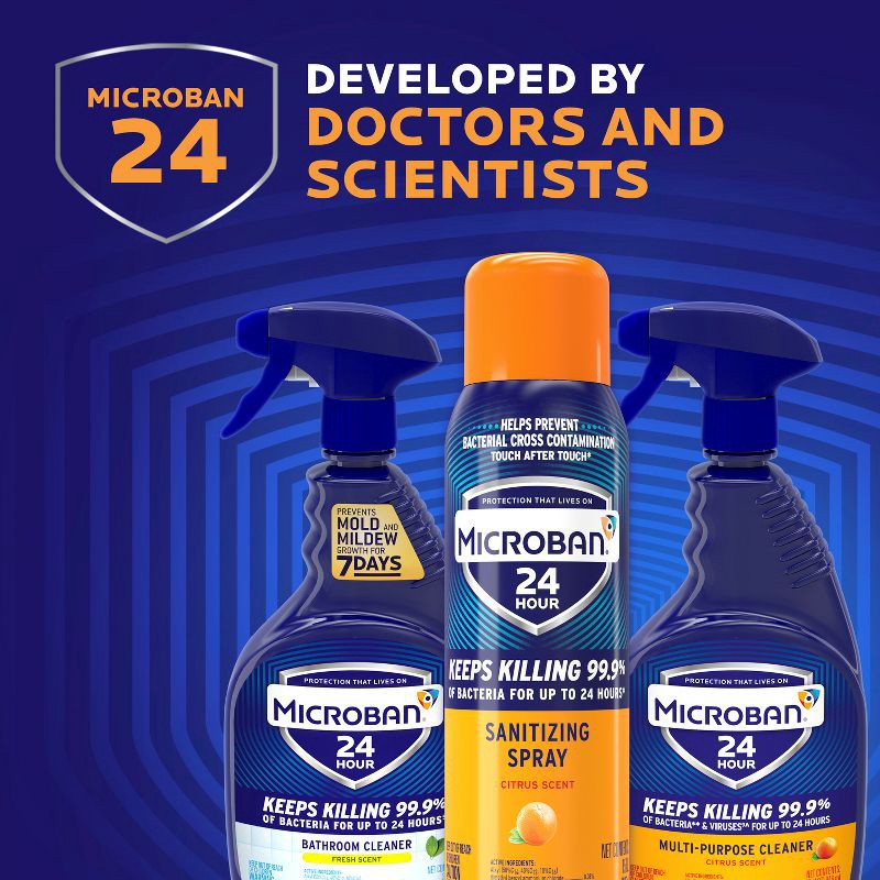 slide 6 of 7, Microban Citrus Scent 24 Hour Disinfectant Sanitizing Spray - 15 fl oz, 15 fl oz