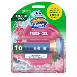 Scrubbing Bubbles Fresh Gel Toilet Bowl Cleaner Stamps - Floral Fusion - 1.34oz/6ct