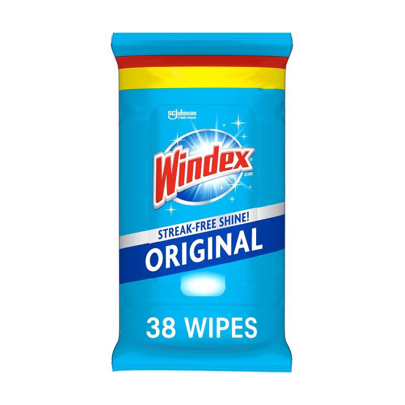 slide 1 of 10, Windex Original Glass and Surface Pre-Moistened Wipes Window Cleaner - 38ct, 38 ct