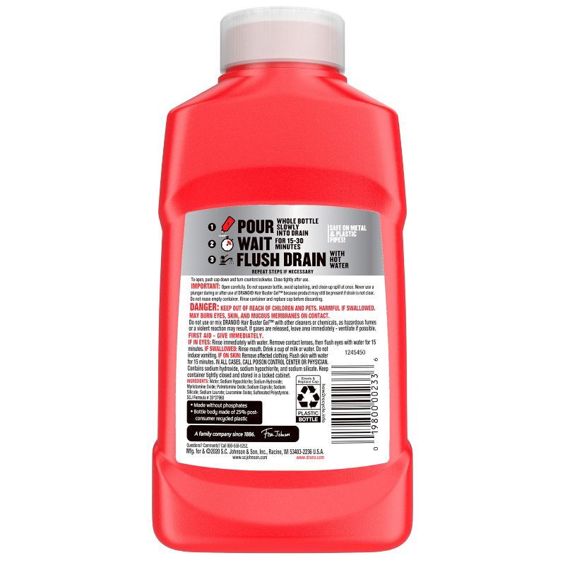 slide 3 of 7, Drano Hair Buster Gel Drain Cleaner and Clog Remover - 16 fl oz, 16 fl oz