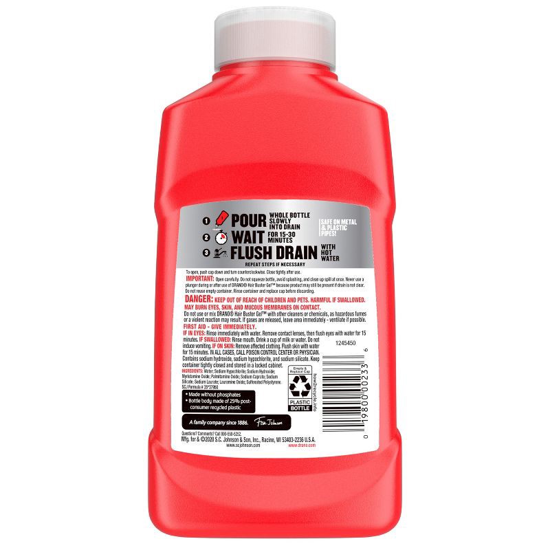 slide 3 of 7, Drano Hair Buster Gel Drain Cleaner and Clog Remover - 16 fl oz, 16 fl oz