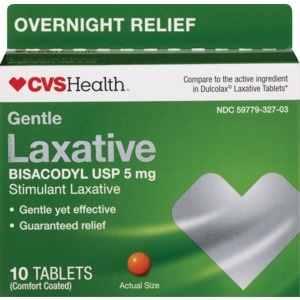 slide 1 of 1, CVS Health Gentle Laxative Bisacodyl Usp Tablets 5mg, 10ct, 10 ct