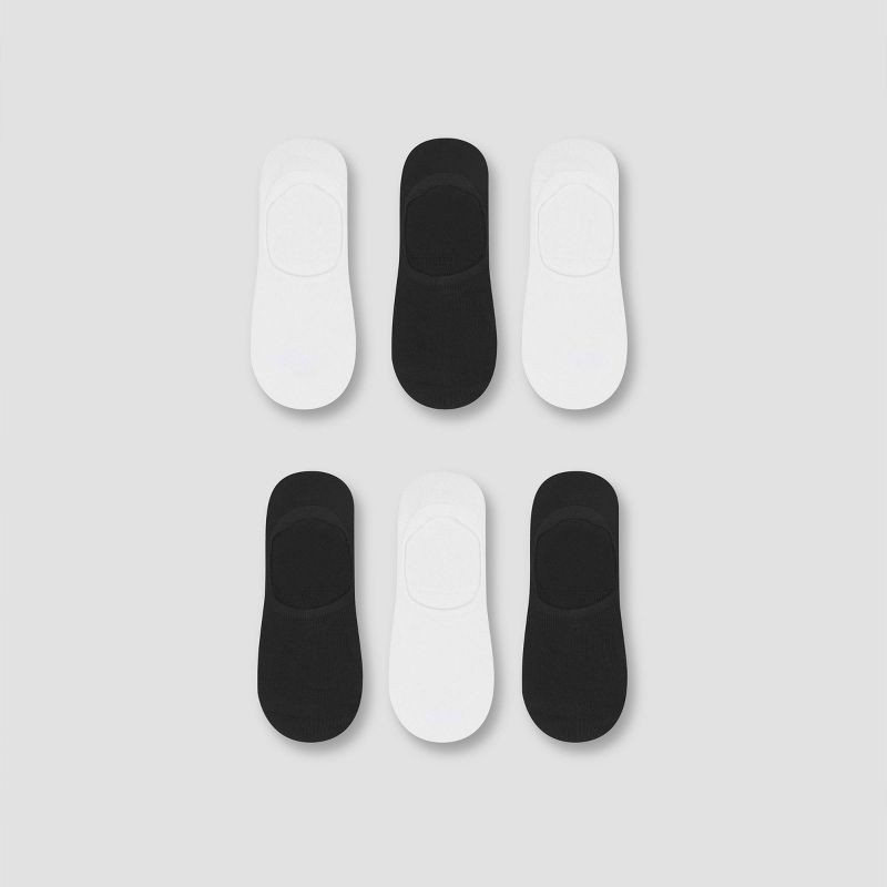slide 2 of 3, Hanes Performance Women's Extended Size Lightweight 6pk Liner Athletic Socks - Black/White 8-12, 6 ct