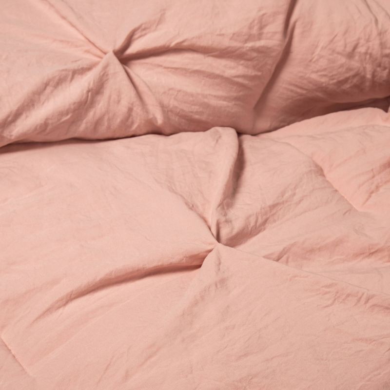 slide 3 of 4, 8pc King Pinch Pleat Comforter Set Blush - Threshold™: Polyester, Machine Washable, OEKO-TEX Certified, 8 ct