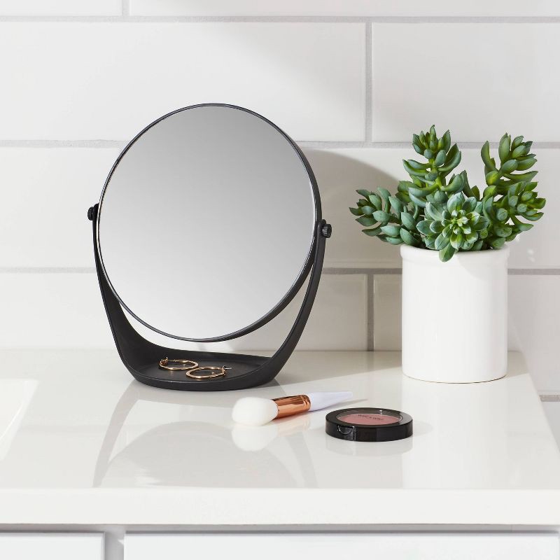 slide 2 of 4, Plastic Vanity Mirror Black - Room Essentials™, 1 ct