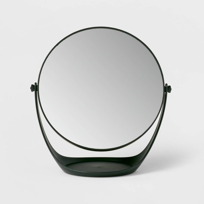 slide 1 of 4, Plastic Vanity Mirror Black - Room Essentials™, 1 ct