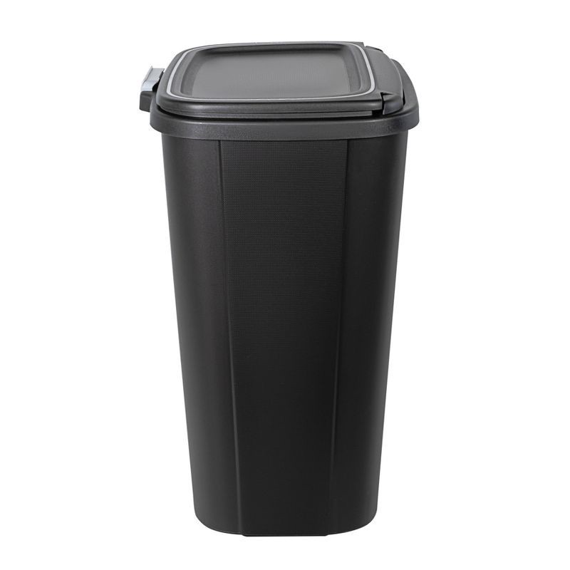 slide 4 of 5, Hefty 13gal Odor Block Trash Can Black: Kitchen Touch-Top Garbage Can, Tight-Fitting Lid, Indoor, Rectangle, Matte Finish, 13 gal