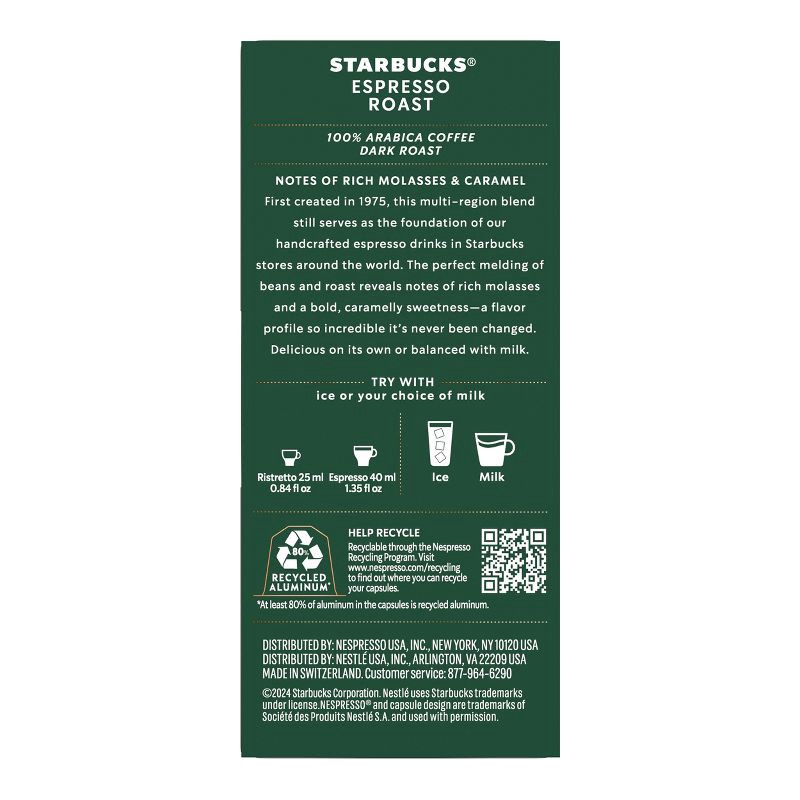 slide 2 of 9, Starbucks by Nespresso Original Line Pods Dark Roast Coffee Espresso Roast - 10ct, 10 ct