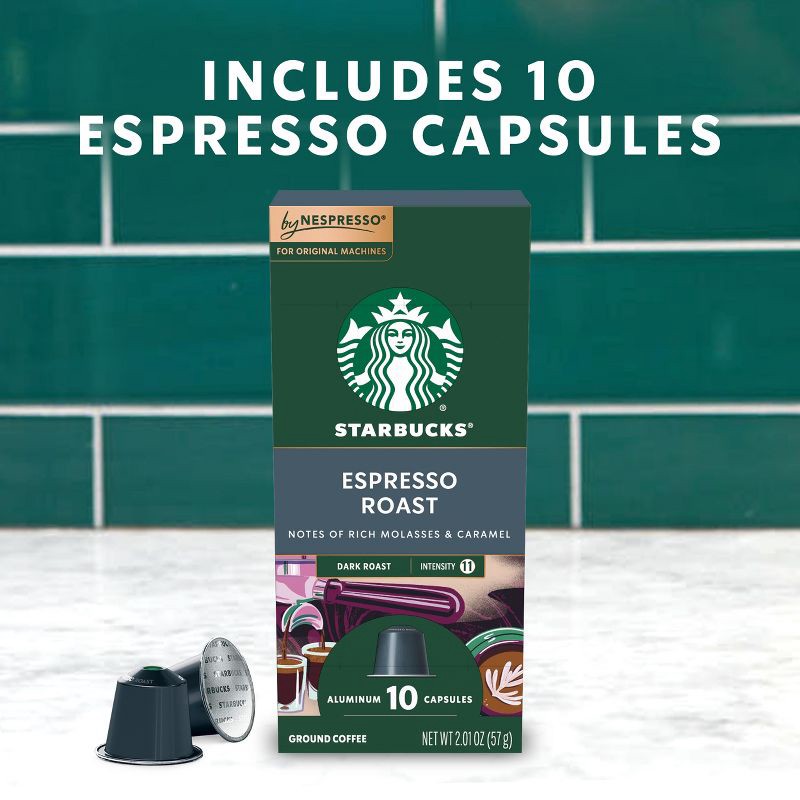 slide 4 of 9, Starbucks by Nespresso Original Line Pods Dark Roast Coffee Espresso Roast - 10ct, 10 ct