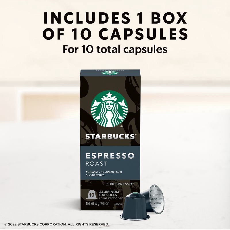 slide 3 of 8, Starbucks by Nespresso Original Line Pods Dark Roast Coffee Espresso Roast - 10ct, 10 ct